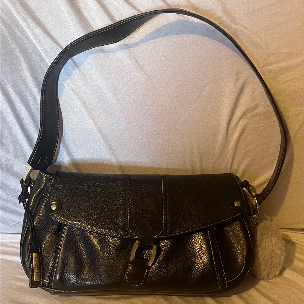 East 5th Elegant Black Leather Shoulder Bag